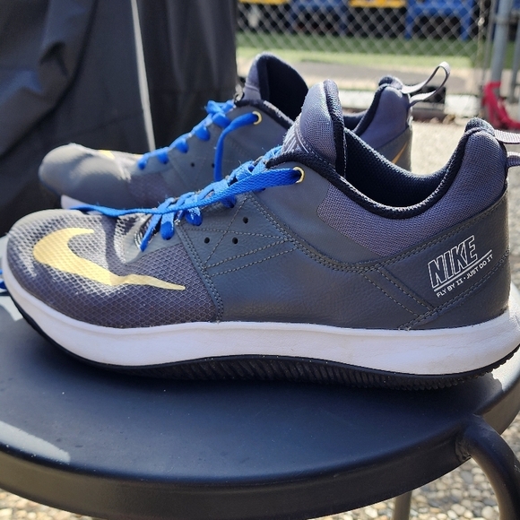 Nike Fly By Mid Men's Shoes - Blue and Gold - Picture 6 of 10